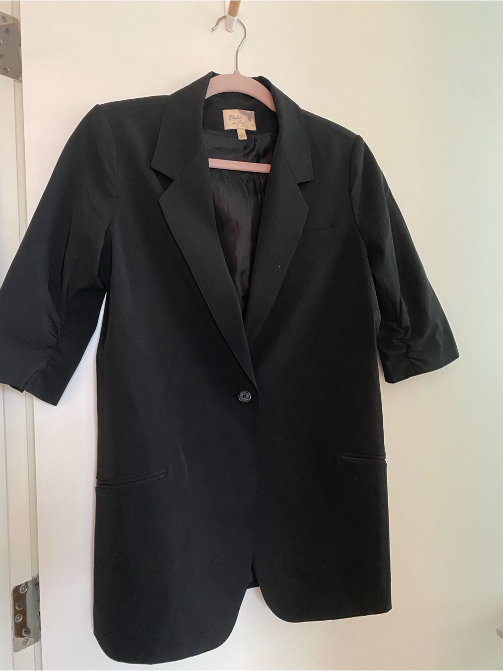 Elizabeth and James - Black Women's Long Blazer Jacket - Classic Tailored Coat